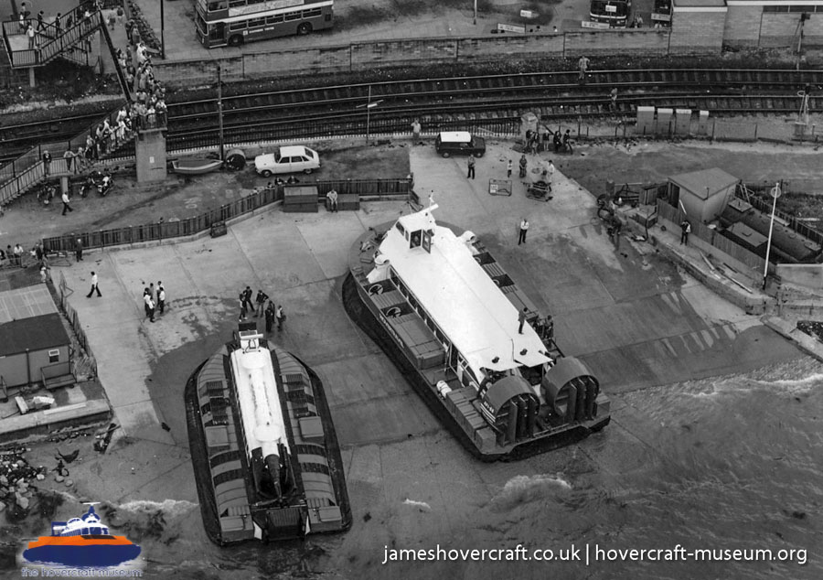 AP1-88 hovercraft at Ryde hoverport -  (credit: The <a href='http://www.hovercraft-museum.org/' target='_blank'>Hovercraft Museum Trust</a>).